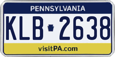 PA license plate KLB2638