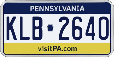 PA license plate KLB2640