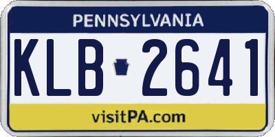 PA license plate KLB2641