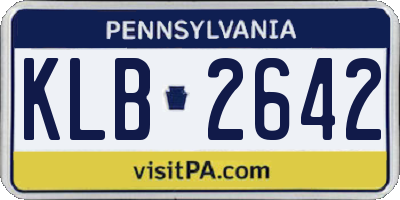 PA license plate KLB2642