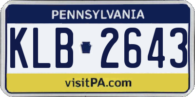 PA license plate KLB2643