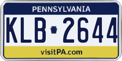 PA license plate KLB2644