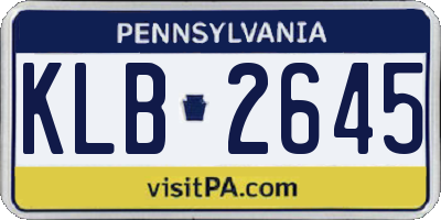 PA license plate KLB2645