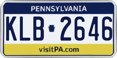 PA license plate KLB2646