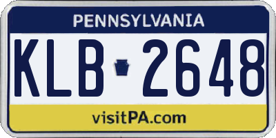 PA license plate KLB2648