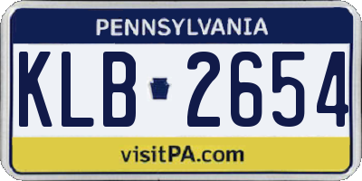 PA license plate KLB2654