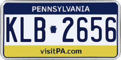 PA license plate KLB2656