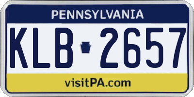 PA license plate KLB2657