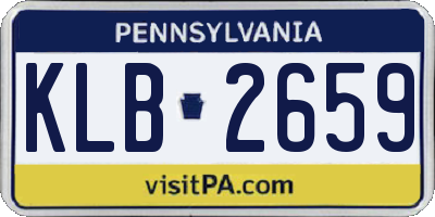 PA license plate KLB2659