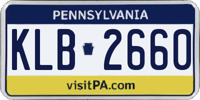 PA license plate KLB2660