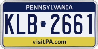 PA license plate KLB2661