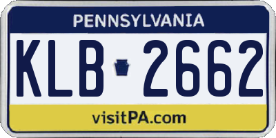 PA license plate KLB2662