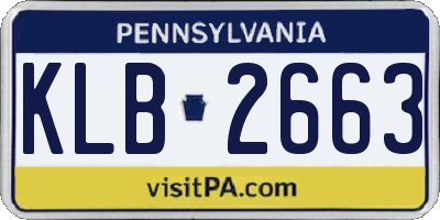 PA license plate KLB2663
