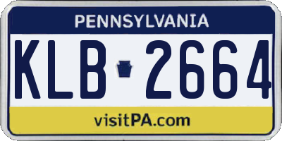 PA license plate KLB2664