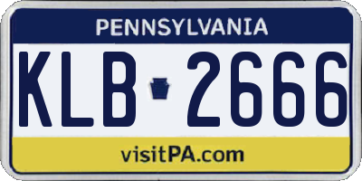 PA license plate KLB2666