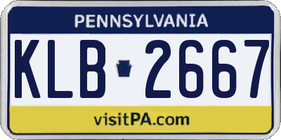 PA license plate KLB2667
