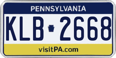 PA license plate KLB2668