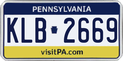 PA license plate KLB2669