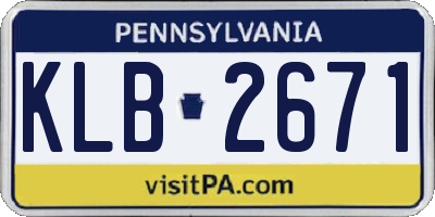 PA license plate KLB2671