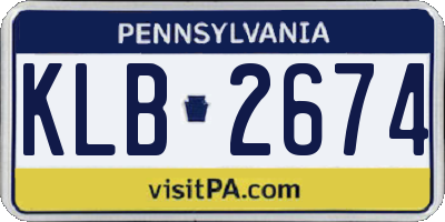 PA license plate KLB2674