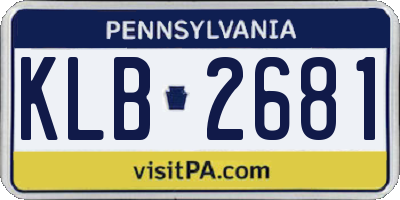 PA license plate KLB2681