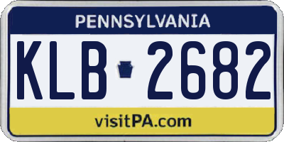 PA license plate KLB2682