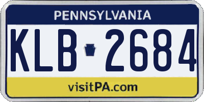 PA license plate KLB2684