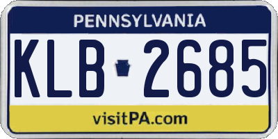 PA license plate KLB2685