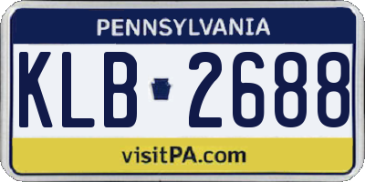 PA license plate KLB2688