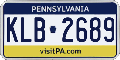 PA license plate KLB2689