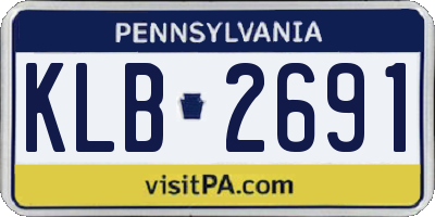 PA license plate KLB2691