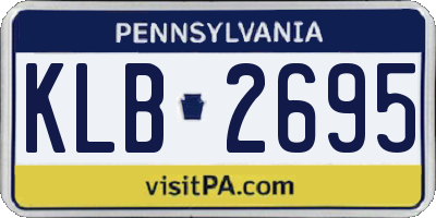 PA license plate KLB2695