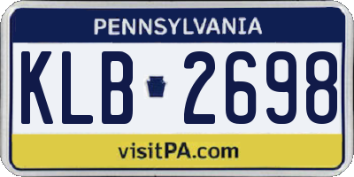 PA license plate KLB2698