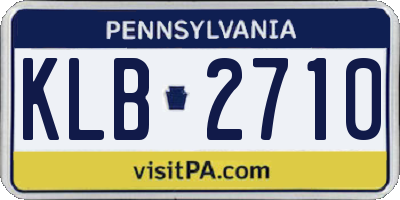 PA license plate KLB2710