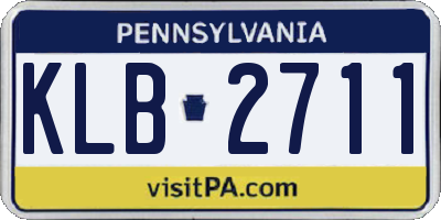 PA license plate KLB2711