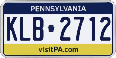 PA license plate KLB2712