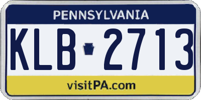 PA license plate KLB2713