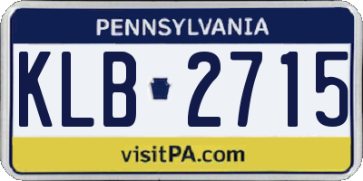 PA license plate KLB2715