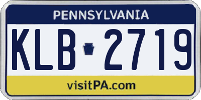 PA license plate KLB2719
