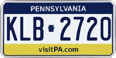 PA license plate KLB2720