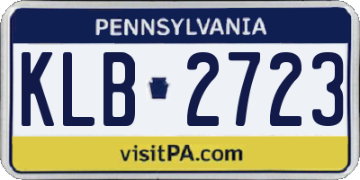 PA license plate KLB2723