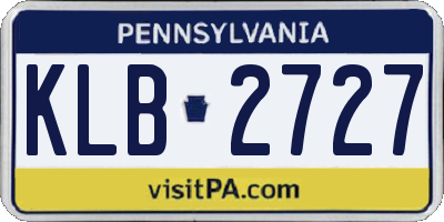 PA license plate KLB2727