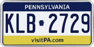 PA license plate KLB2729