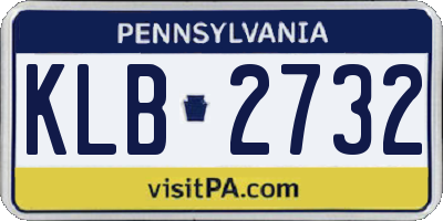 PA license plate KLB2732