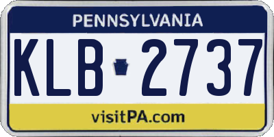 PA license plate KLB2737