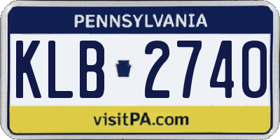 PA license plate KLB2740