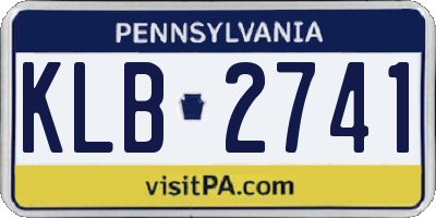 PA license plate KLB2741