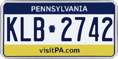 PA license plate KLB2742