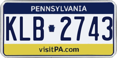 PA license plate KLB2743
