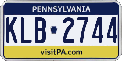 PA license plate KLB2744